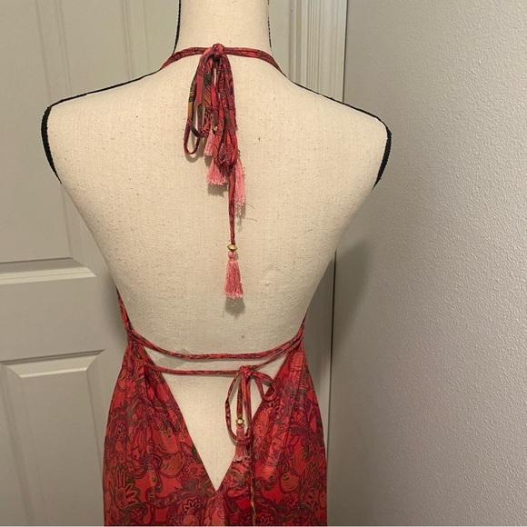 Raga Women’s Passion Struck Halter Maxi Pink Print Dress NWOT small excellent - Picture 8 of 14